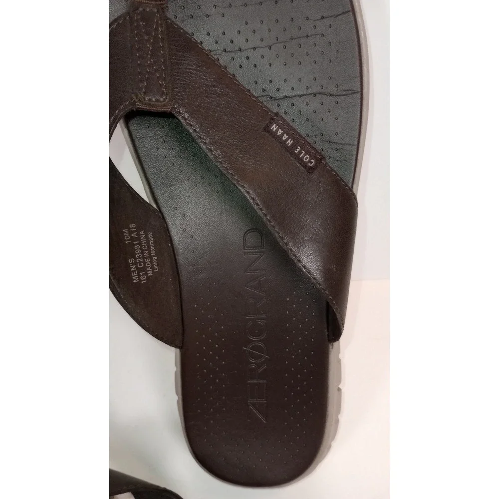 Cole Haan Zerogrand Thong Sandals Brown Leather Mens 10M C23981